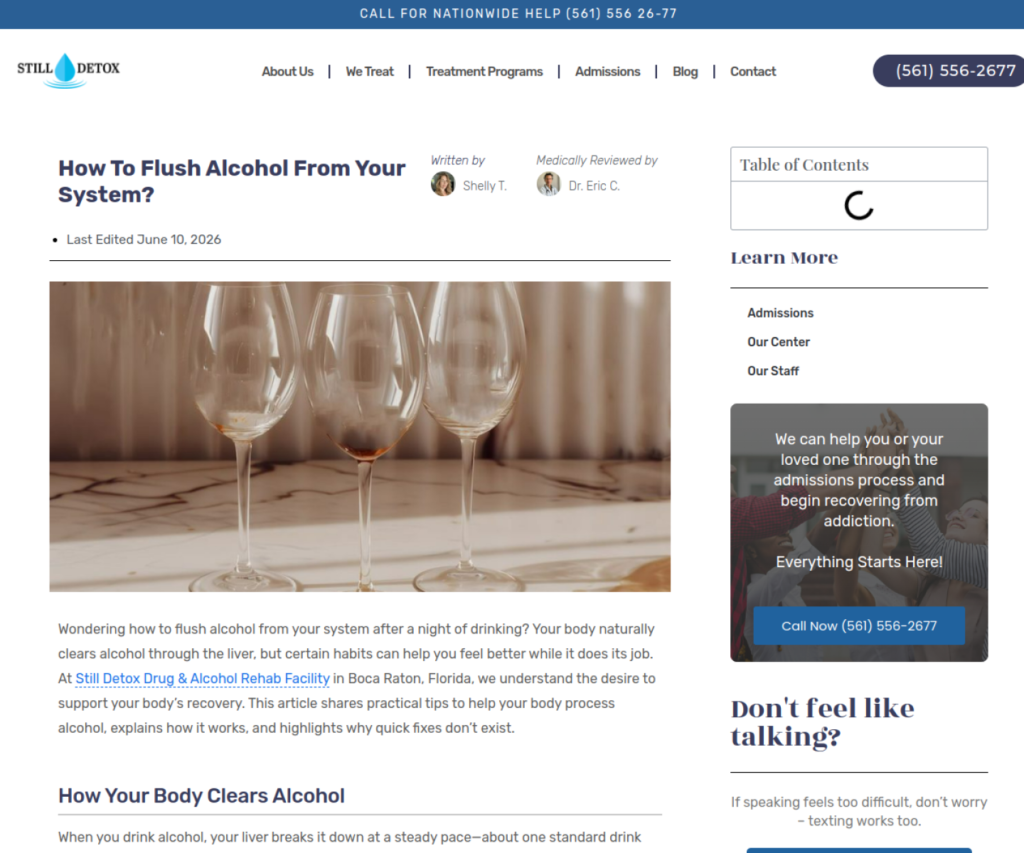 Still Detox long-form educational article layout