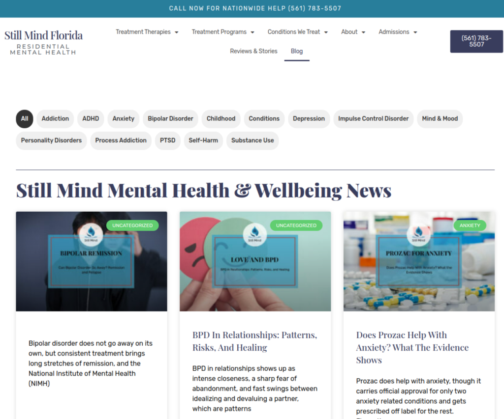 Still Mind Florida mental health blog and editorial index